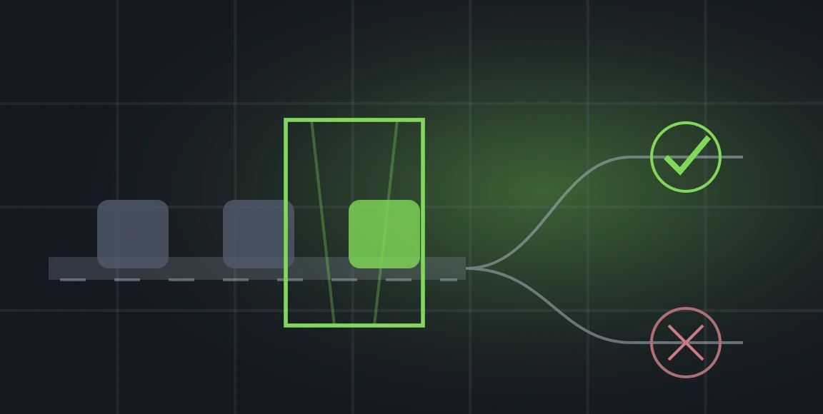 Binary visual inspection and routing